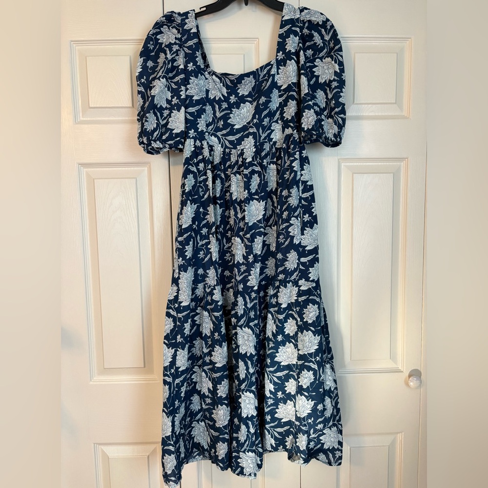 Monsoon and Beyond Blue and White Floral Midi Dress - Picture 13 of 15